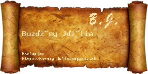 Buzásy Júlia névjegykártya